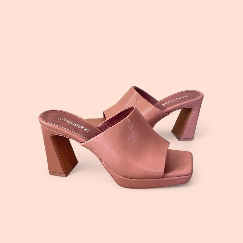 Jeffrey Campbell Caviar Blush Platform Peep Toe Mule 7.5